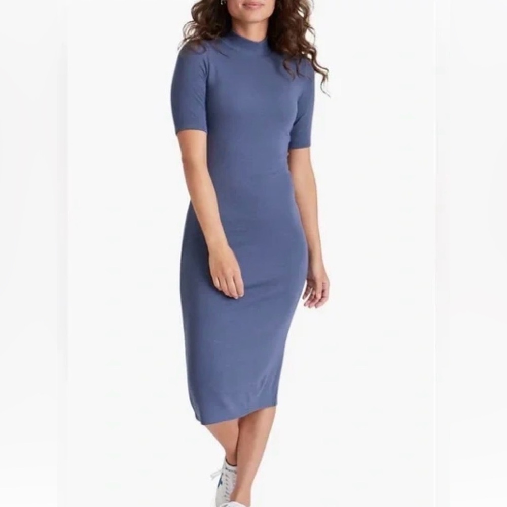 Tavik Blue Long Dress Size small T-shirt Dress Fitted